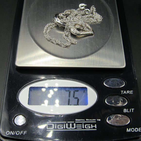 Sterling Mother Daughter Diamond Heart Necklace - Picture 6 of 6